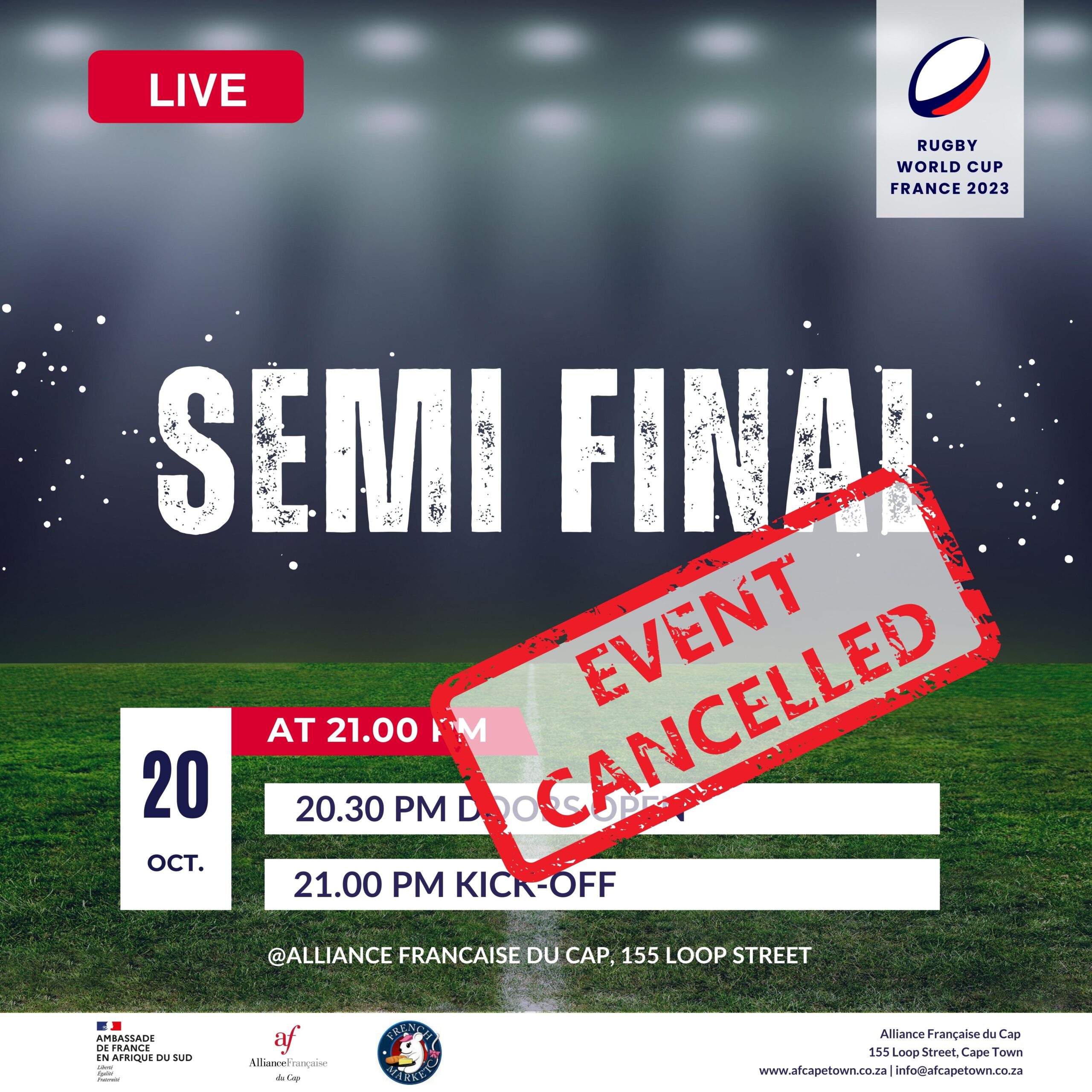 RWC : Semi Final - Event cancelled